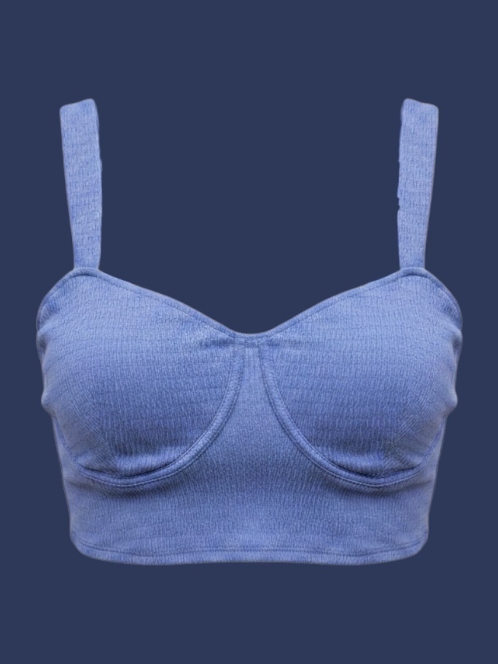 Future Collective Blue Ribbed Crop Top 2X Y2K Lounge Tank NWOT